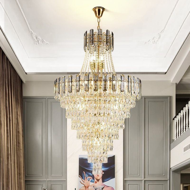 Lampada a sospensione conica in cristallo stile europeo