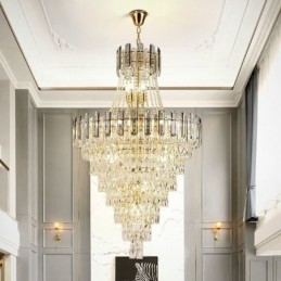 Lampada a sospensione conica in cristallo stile europeo