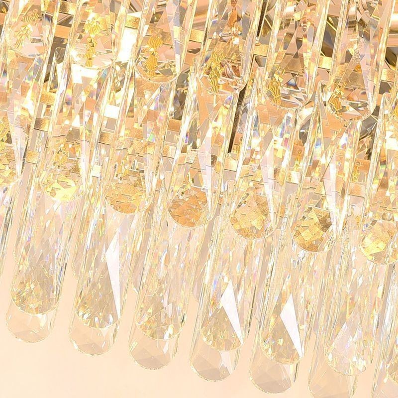 Lampada a sospensione ovale in cristallo, 6 luci, attacco E12/E14, 40 W max