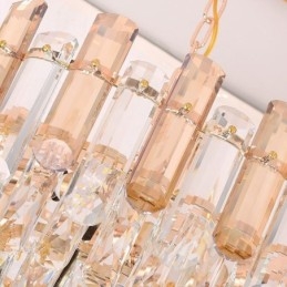 Lampada a sospensione ovale in cristallo, 6 luci, attacco E12/E14, 40 W max