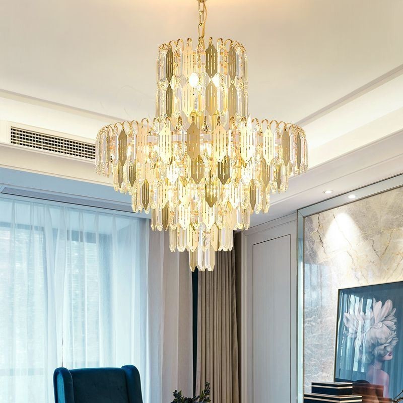 Lampada a sospensione moderna in cristallo da soffitto