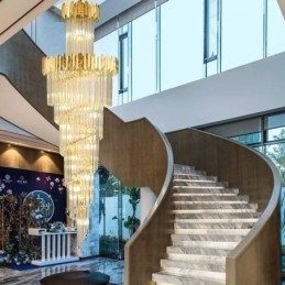Lampadario a sospensione in cristallo stile europeo per scala e ingresso