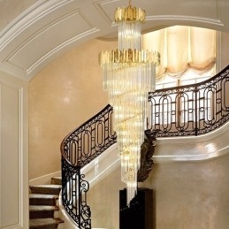 Lampadario a sospensione in cristallo stile europeo per scala e ingresso