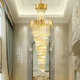Lampadario a sospensione in cristallo stile europeo per scala e ingresso