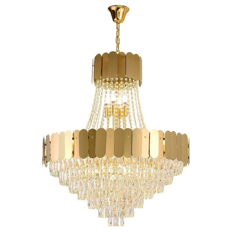 Lampada a sospensione moderna in cristallo K9 dorato