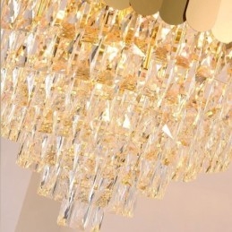 Lampada a sospensione moderna in cristallo K9 dorato