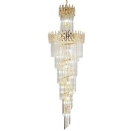 Lampadario a sospensione in cristallo stile europeo per soffitti alti e scale