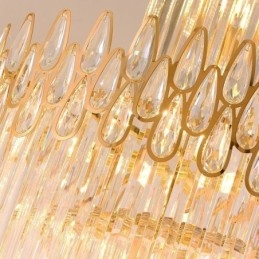 Lampadario a sospensione in cristallo stile europeo per soffitti alti e scale