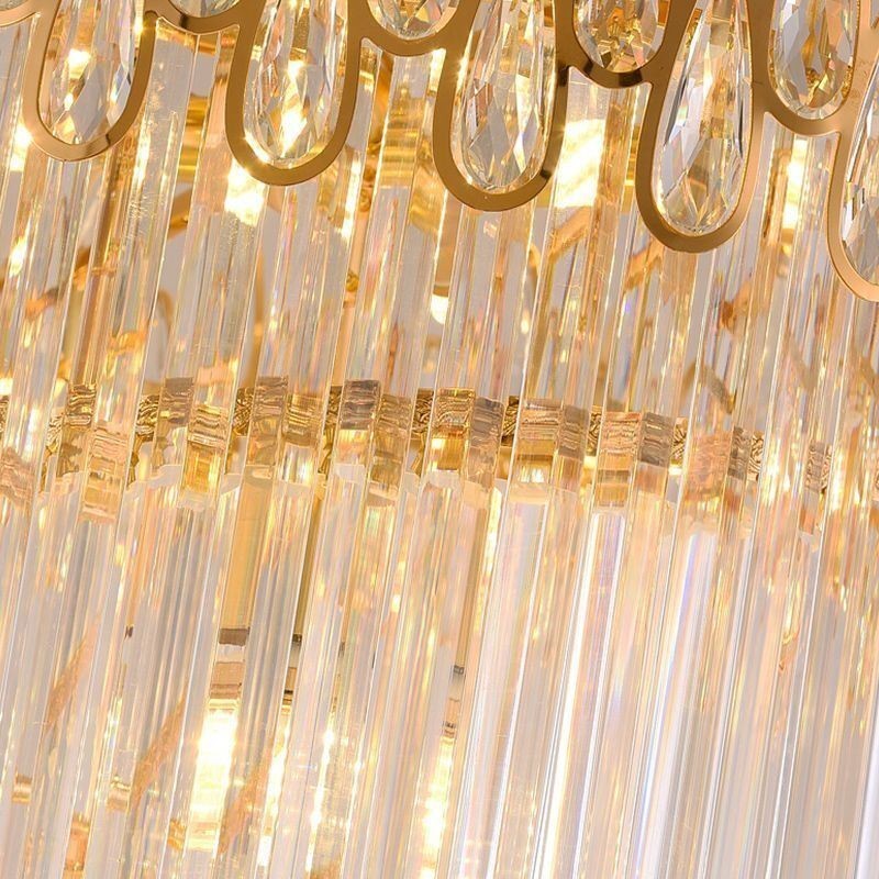 Lampadario a sospensione in cristallo stile europeo per soffitti alti e scale