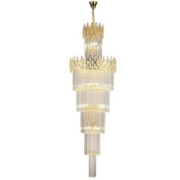 Lampada a sospensione in cristallo europea per soffitti alti e scale