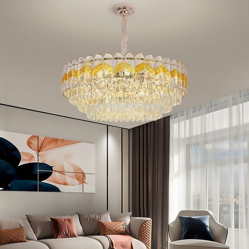 Lampadario a sospensione in cristallo stile europeo 9/12/16 luci E12/E14
