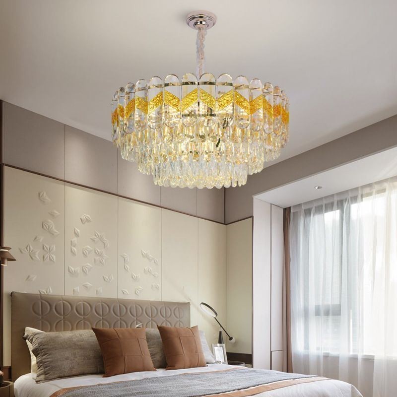 Lampadario a sospensione in cristallo stile europeo 9/12/16 luci E12/E14