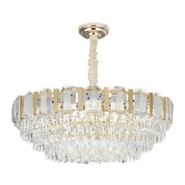 Lampadario a sospensione rotondo in cristallo stile europeo