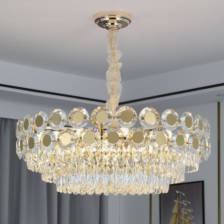 Lampada a sospensione in cristallo stile europeo 9/12/16 luci E12/E14