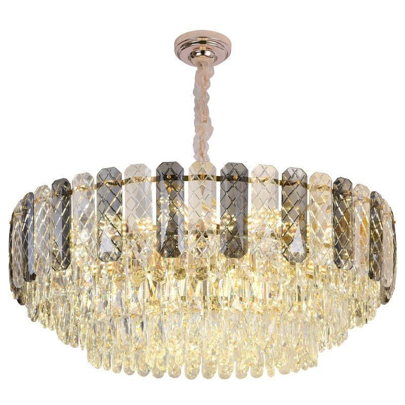 Lampadario a sospensione rotondo in cristallo stile europeo