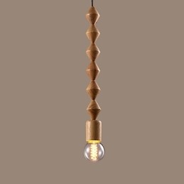 Lampadario mini classico tradizionale in legno e bambù, 63 cm