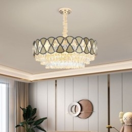 Lampadario a sospensione in cristallo stile europeo, 9/12 luci, E12/E14