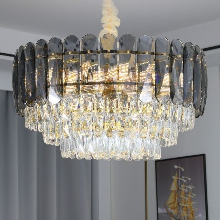Lampadario a sospensione in cristallo stile europeo E12/E14 9/12/16 luci