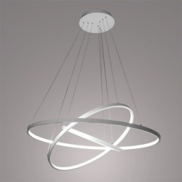 Lampada a sospensione LED moderna nera in alluminio a 3 anelli