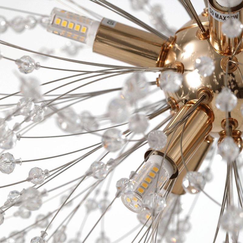 Lampadario a sospensione a forma di fuoco d'artificio e dente di leone, 8 luci, attacco 9, 40W