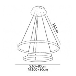 Lampada a sospensione LED moderna semplice in alluminio a doppio anello