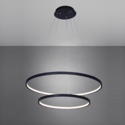 Lampada a sospensione LED moderna semplice in alluminio a doppio anello
