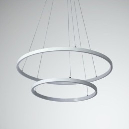 Lampada a sospensione LED moderna semplice in alluminio a doppio anello