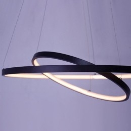 Lampada a sospensione LED moderna semplice in alluminio a doppio anello