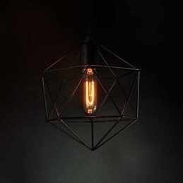 Lampadario a sospensione vintage europeo a forma di diamante nero