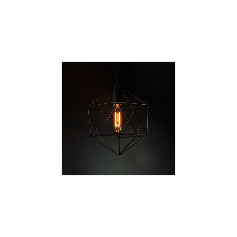 Lampadario a sospensione vintage europeo a forma di diamante nero