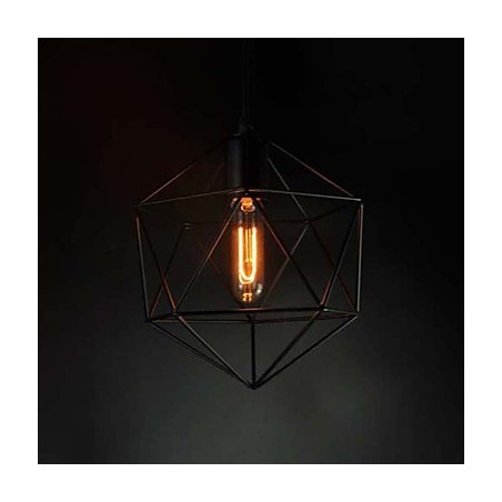 Lampadario a sospensione vintage europeo a forma di diamante nero