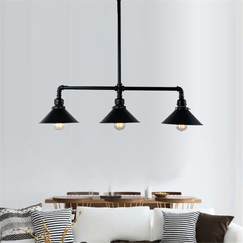 Lampadario a sospensione industriale retrò vintage a 3 luci stile rustico country