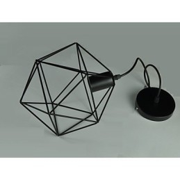 Lampadario a sospensione vintage europeo a forma di diamante nero