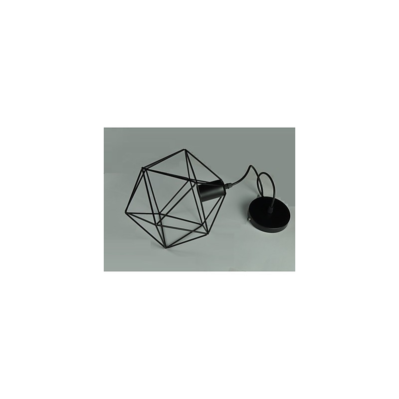 Lampadario a sospensione vintage europeo a forma di diamante nero