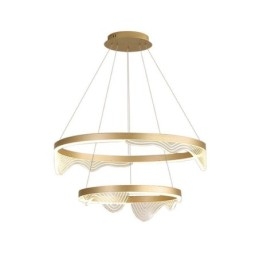 Lampada a sospensione LED Golden Wave Ripple a 2 luci