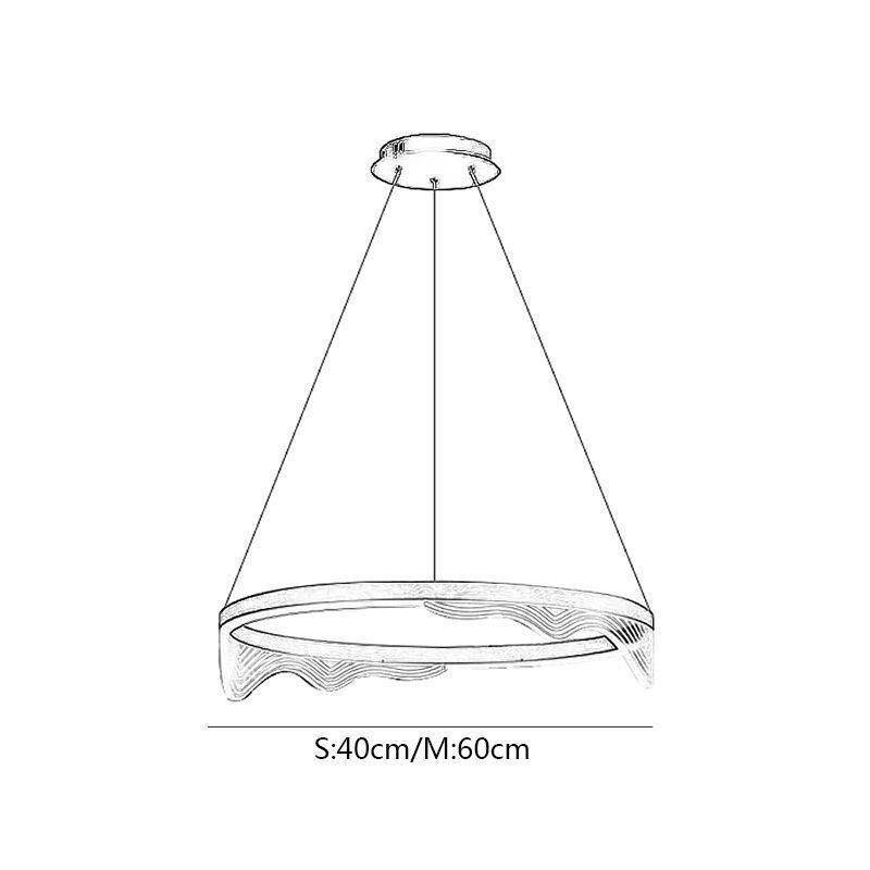 Lampada a sospensione LED nordica Golden Wave in alluminio e acrilico 40 cm 60 cm