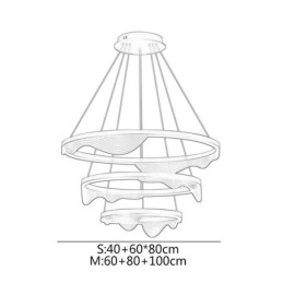 Lampada a sospensione LED Golden Wave Ripple a 3 luci