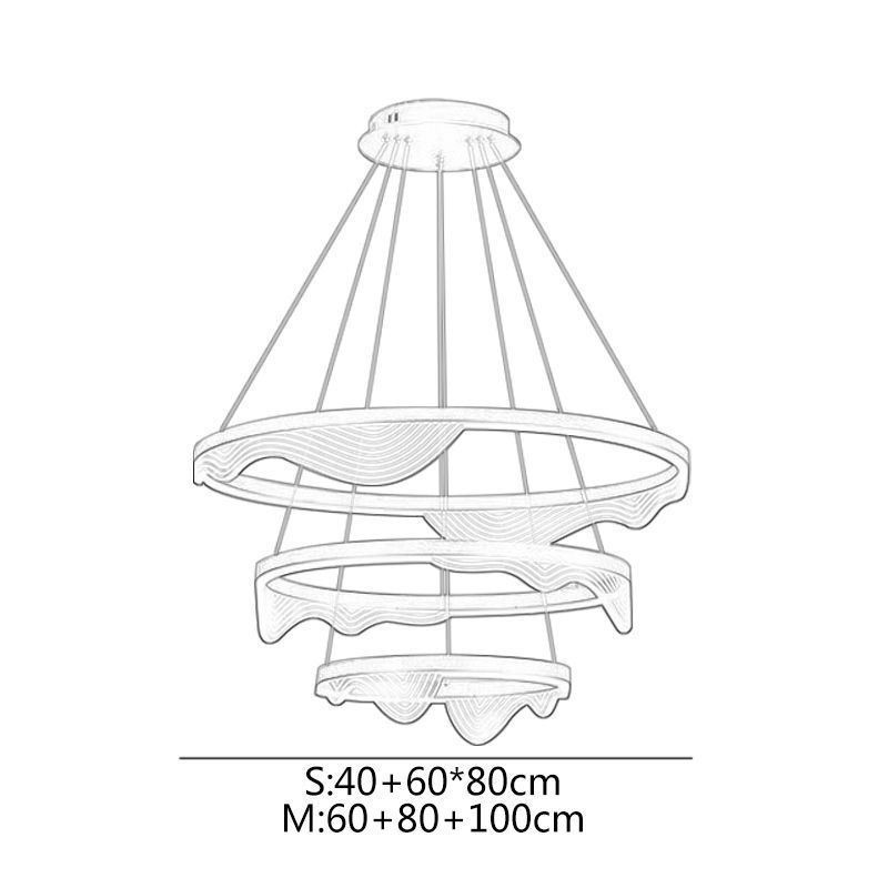 Lampada a sospensione LED Golden Wave Ripple a 3 luci