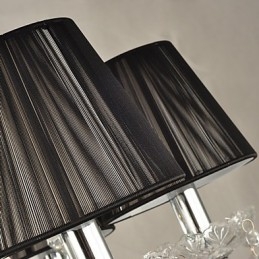 Lampadario in cristallo con 12 luci, finitura cromata