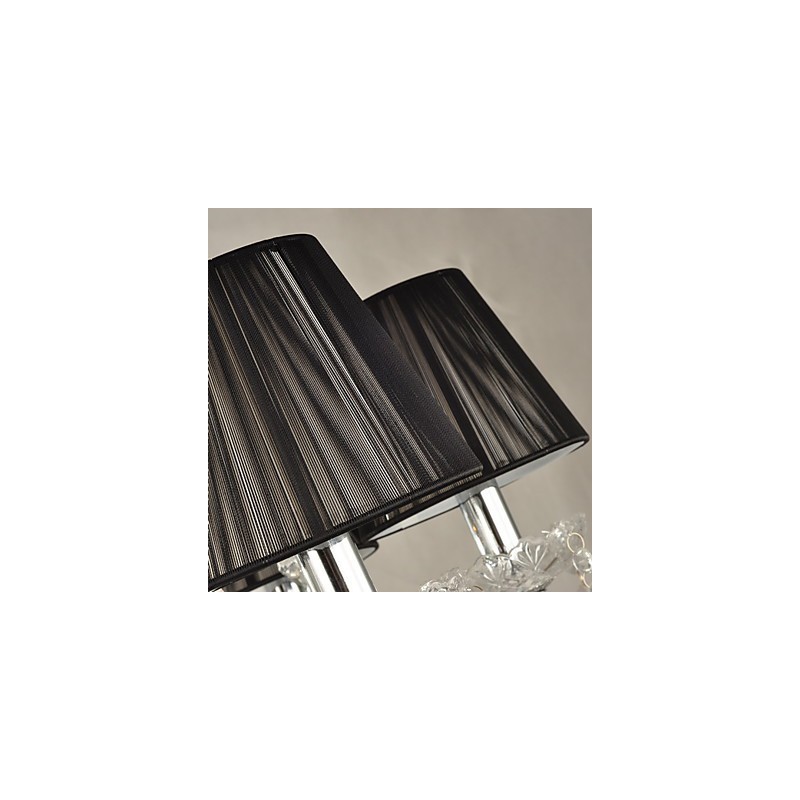 Lampadario in cristallo con 12 luci, finitura cromata