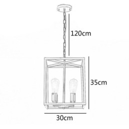 Lampada a sospensione in ferro a gabbia, moderna e semplice, 4 luci E26/E27, 30x35 cm