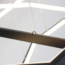 Lampada a sospensione LED esagonale moderna 3 luci, alluminio, 90W, 3000-6000K
