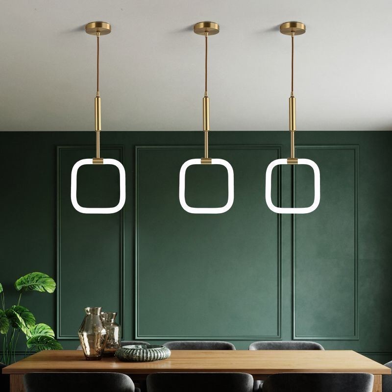 Lampada a sospensione LED moderna in ottone e acrilico 8 W
