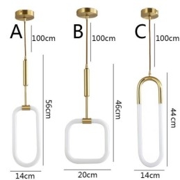 Lampada a sospensione LED moderna in ottone e acrilico 8 W