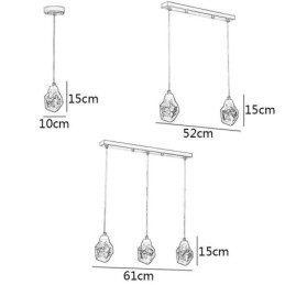 Lampada a sospensione LED sfera di cristallo semplice, ottone, luce bianco caldo