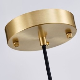 Lampada a sospensione LED sfera di cristallo semplice, ottone, luce bianco caldo