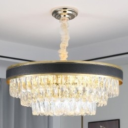 Lampada a sospensione moderna in cristallo da soffitto 9/12/16 luci E12/E14