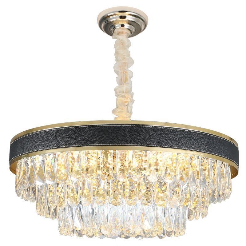 Lampada a sospensione moderna in cristallo da soffitto 9/12/16 luci E12/E14