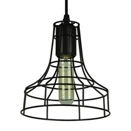 Lampadario a sospensione vintage europeo nero in metallo