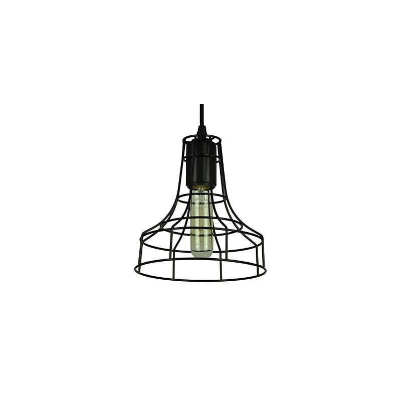 Lampadario a sospensione vintage europeo nero in metallo